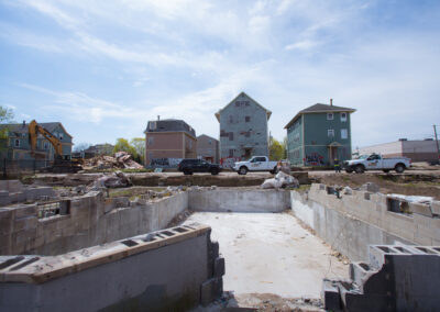 Foundation removal during construction at Joseph Caffey Apartments