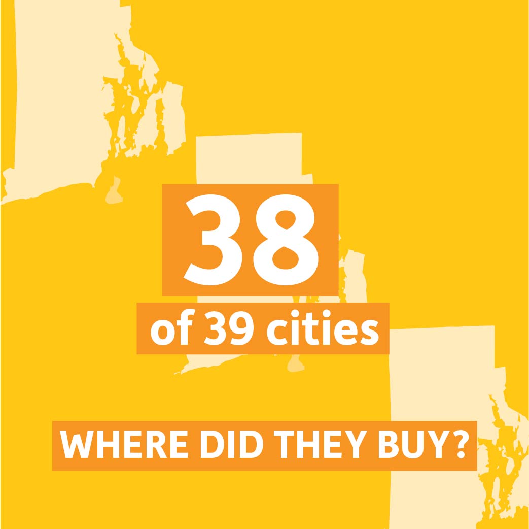 Where did they buy? 38 of 39 cities