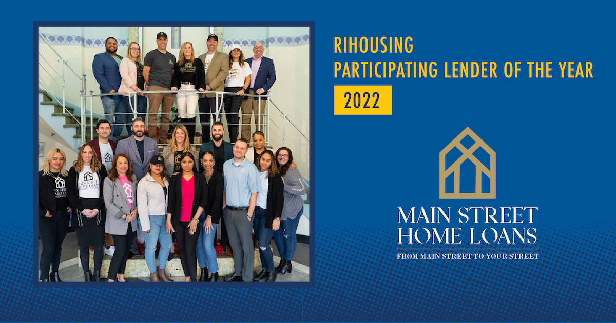 RIhousing participating lender of the year 2022 - Main street home loans