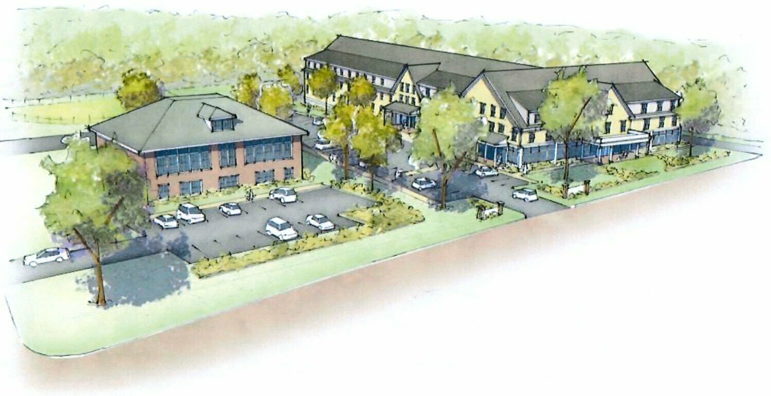 Ade Bethune Rendering Architectural conceptual rendering of an affordable development complex