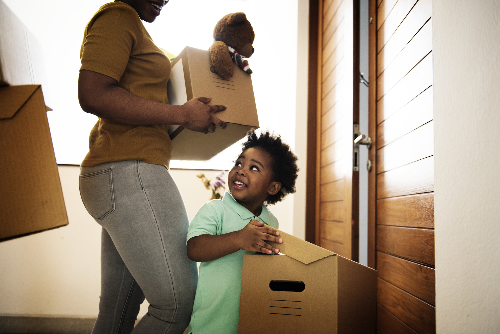 Black family moving in to their new house