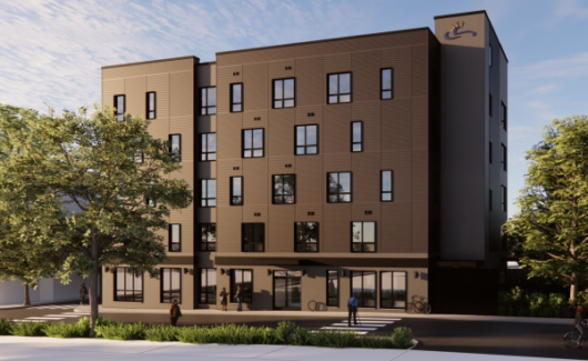 Crossroads Health and Housing Rendering Rendering of affordable development in providence