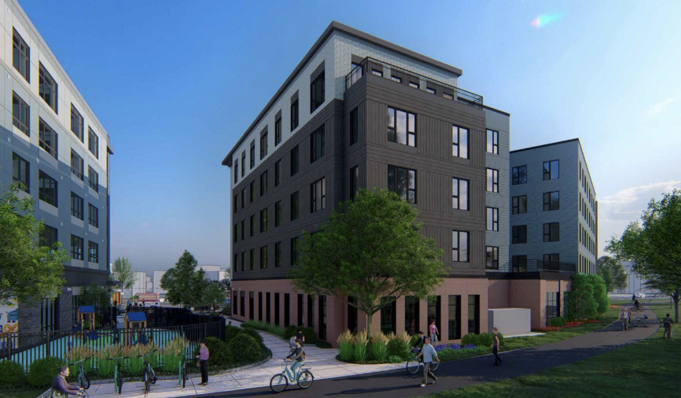 Parcel 9 Phase II Rendering Digital rendering of apartments